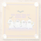 私はちょうどボースの面白いハロウィーンのためにここにいる ガラスコースター (裏面)