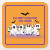 私はちょうどボースの面白いハロウィーンのためにここにいる スクエアペーパーコースター (正面)