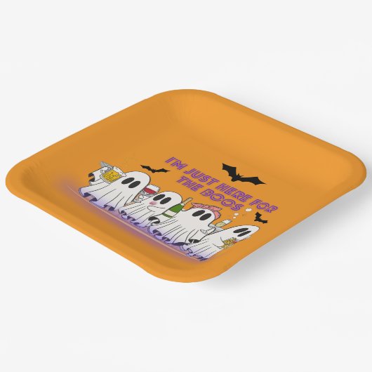 私はちょうどボースの面白いハロウィーンのためにここにいる ペーパープレート (傾斜あり)