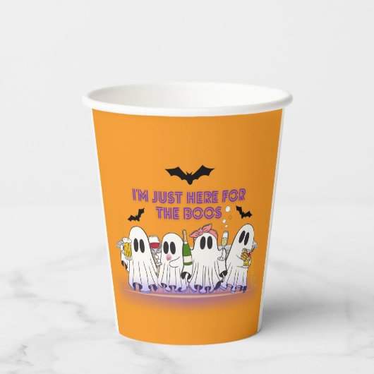 私はちょうどボースの面白いハロウィーンのためにここにいる 紙コップ (裏面)