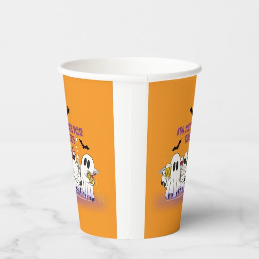 私はちょうどボースの面白いハロウィーンのためにここにいる 紙コップ (右)