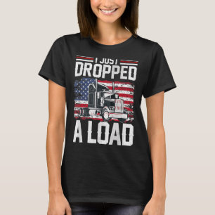 私はちょうどロードトラックおもしろいカーのアメリカ国旗を落とした Tシャツ