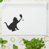 私はちょうどワインを飲み、私の猫をかわいがりたいと思います キッチンタオル (折り畳み)