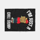 私はちょうど冷たいトランプおもしろいミームおもしろい犬恋人 フリースブランケット (正面(横))