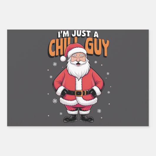 私はちょうど冷たい男のミームクリスマス2025 おもしろい ラッピングペーパーシート (正面3)