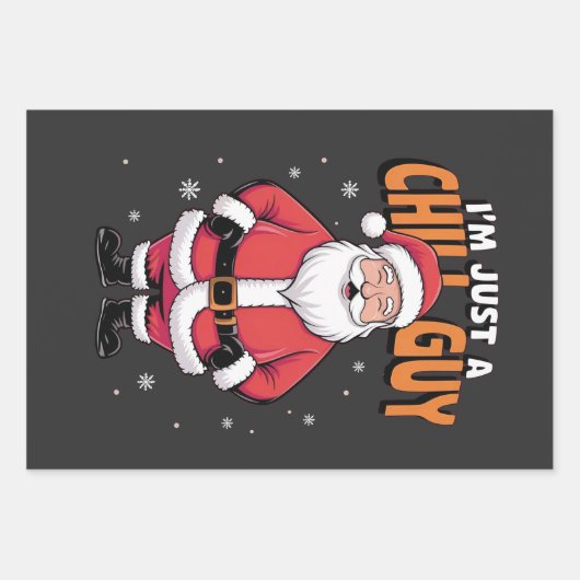 私はちょうど冷たい男のミームクリスマス2025 おもしろい ラッピングペーパーシート (正面)