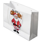 私はちょうど冷たい男のミームクリスマス2025 おもしろい ラージペーパーバッグ (正面アングル)