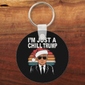 私はちょうど冷たい男のミームトランプ2024おもしろい主宰している キーホルダー (正面)