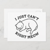 私はちょうど右meowできない ポストカード (正面/裏面)