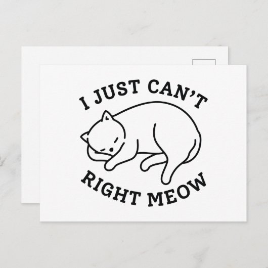 私はちょうど右meowできない ポストカード (正面/裏面)