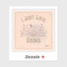 私はちょうど好きな本スタンプスタイル美しい シール