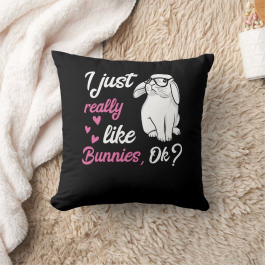私はちょうど実際にバニーのかわいいウサギを好みます クッション (ブランケット)