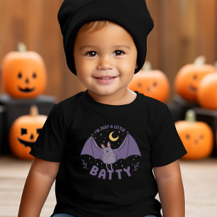 私はちょうど少しバティ面白いハロウィーンのこうもりパンだ トドラーTシャツ