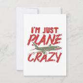 私はちょうど平らで熱狂するな飛行機のはえの航空機のギフトです カード (正面)