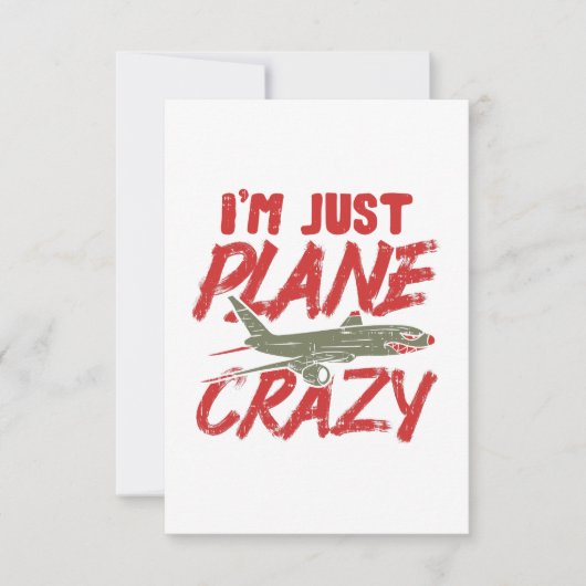 私はちょうど平らで熱狂するな飛行機のはえの航空機のギフトです カード (正面)
