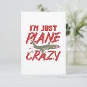 私はちょうど平らで熱狂するな飛行機のはえの航空機のギフトです カード (スタンド正面)