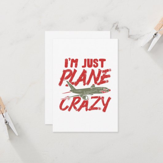 私はちょうど平らで熱狂するな飛行機のはえの航空機のギフトです カード (正面/裏面インサイチュ)