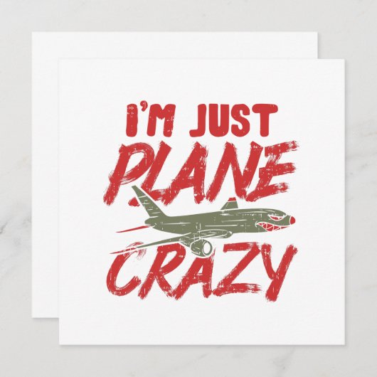 私はちょうど平らで熱狂するな飛行機のはえの航空機のギフトです ノートカード (正面/裏面)