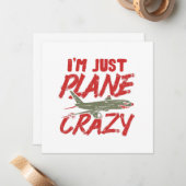 私はちょうど平らで熱狂するな飛行機のはえの航空機のギフトです ノートカード (正面/裏面インサイチュ)