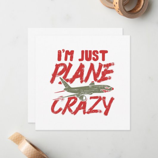 私はちょうど平らで熱狂するな飛行機のはえの航空機のギフトです ノートカード (正面/裏面インサイチュ)