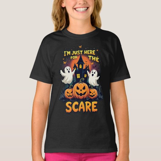 私はちょうど恐怖ハロウィーンのホラーの雰囲気 Tシャツ (正面)