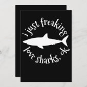 私はちょうど愛のサメ、ok – サメ恋人のギフト サンキューカード (正面/裏面)