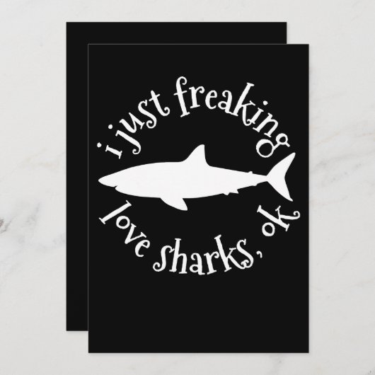 私はちょうど愛のサメ、ok – サメ恋人のギフト サンキューカード (正面/裏面)