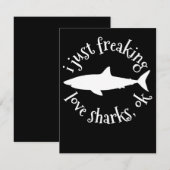私はちょうど愛のサメ、ok – サメ恋人のギフト 招待状 (正面/裏面)