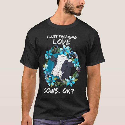 私はちょうど愛の牛OK Tシャツ (正面)