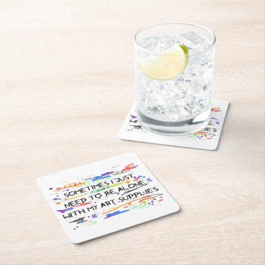 私はちょうど私の芸術の供給とだけである必要があります スクエアペーパーコースター (インサイチュ)