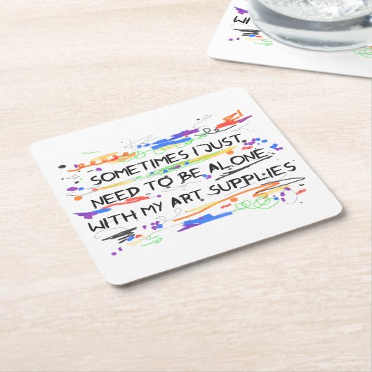 私はちょうど私の芸術の供給とだけである必要があります スクエアペーパーコースター (アングル)