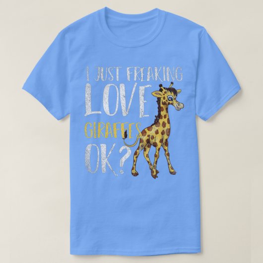 私はちょうど自由な愛Giraffes Ok動物園おもしろい動物 Tシャツ (デザイン正面)
