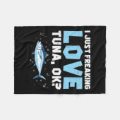 私はちょうど自由に愛のツナおもしろい魚釣り愛好家 フリースブランケット (正面(横))