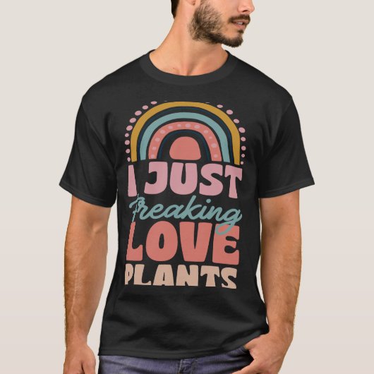 私はちょうど自由愛の植物ボヘミアン虹のトレンド Tシャツ (正面)