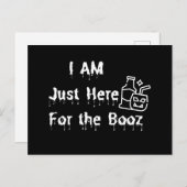 私はちょうど酒のためにここにいる – ハローウィンパーティ ポストカード (正面/裏面)