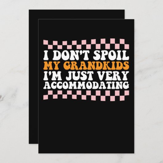 私はちょうど非常に宿泊施設である私の孫を台無しにしない 招待状 (正面/裏面)