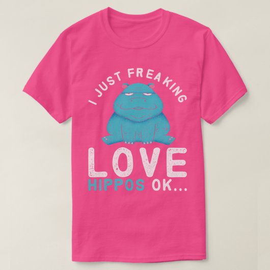 私はちょうどHippopottamusヒッポスの愛を自由に Tシャツ (デザイン正面)