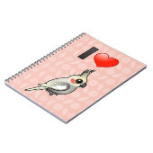 私はちりばめられたCockatielsを愛します ノートブック (左側)