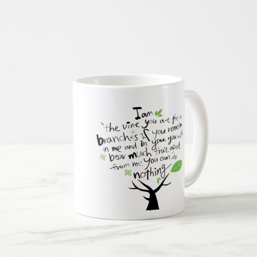 私はつる植物のマグです コーヒーマグカップ (正面右)