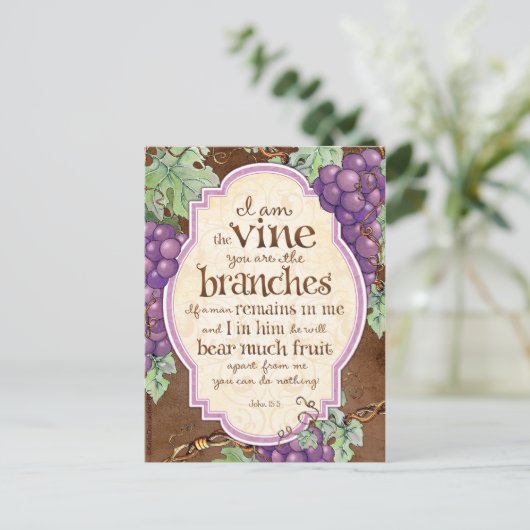 私はつる植物聖なる書物、 経典葉書 ポストカード (スタンド正面)