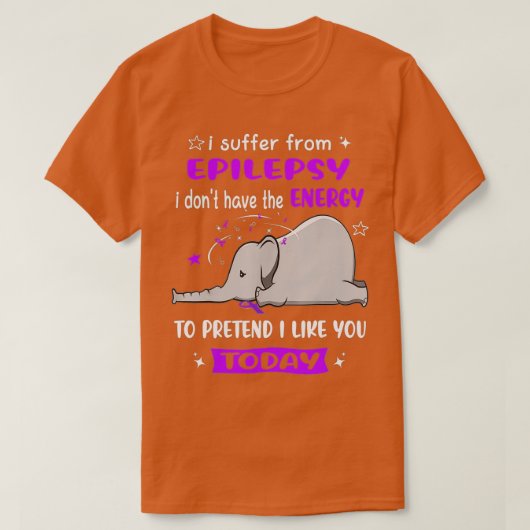 私はてんかん認識度象に苦しむ Tシャツ (デザイン正面)