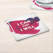 私はでき、 スクエアペーパーコースター (アングル)