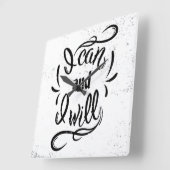 私はでき、 スクエア壁時計 (傾斜)