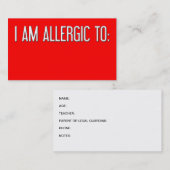"私はですアレルギー" コーリングカード (正面/裏面)