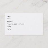 "私はですアレルギー" コーリングカード (裏面)