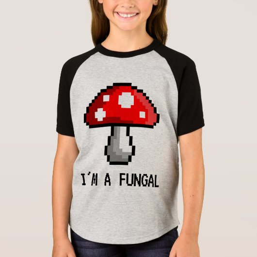 私はですFungalピクセルきのこのTシャツ(子供) Tシャツ (正面)