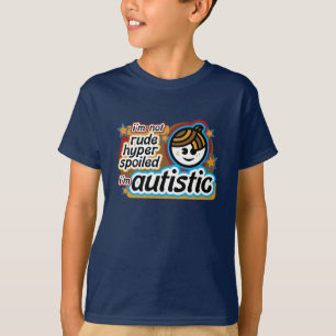 私はではないです失礼… 私は自閉症です(boy2) tシャツ