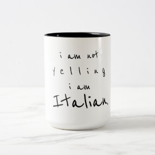 私はで私ですイタリアン叫びません ツートーンマグカップ