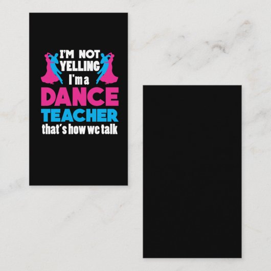 私はで私ですダンスの先生の感謝叫びません 名刺 (正面/裏面)