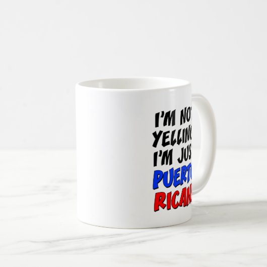 私はで私ですプエルトリコのおもしろマグカップ叫びません コーヒーマグカップ (正面右)